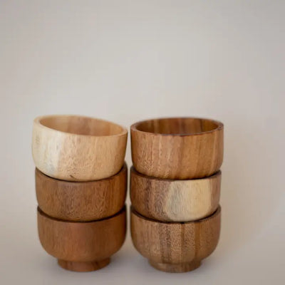 Mini Wooden Bowls Set of 6