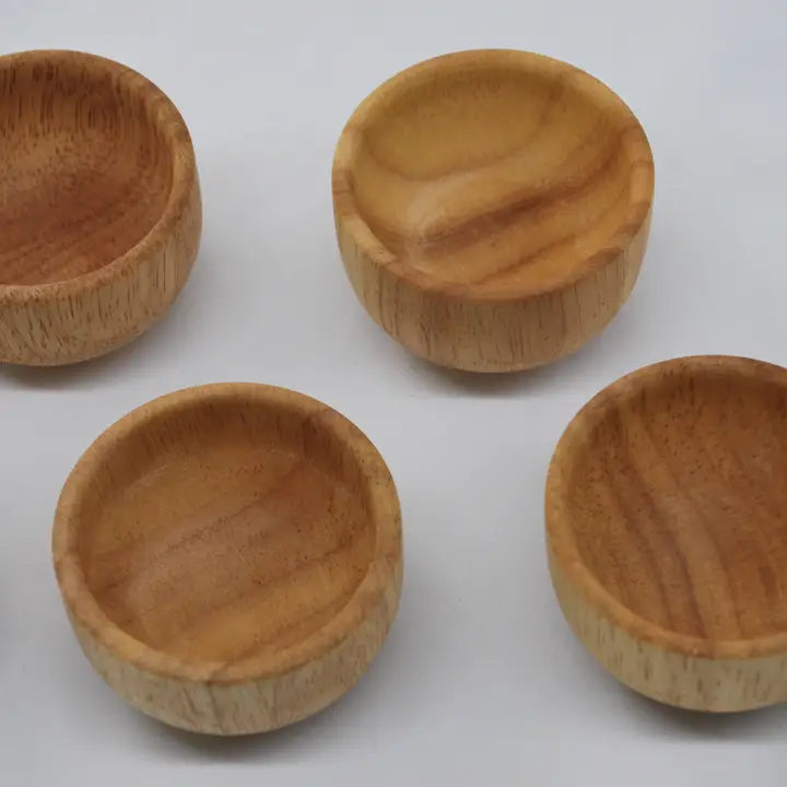Mini Wooden Bowls Set of 6