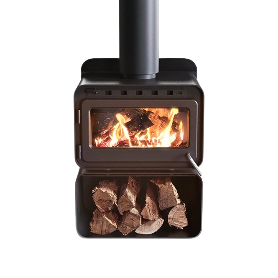Blaze B100 Freestanding Wood fire on Woodstacker Base (8519193461011)