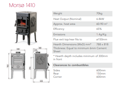Morso Classic 1410 Wood Fire (6562393653446)