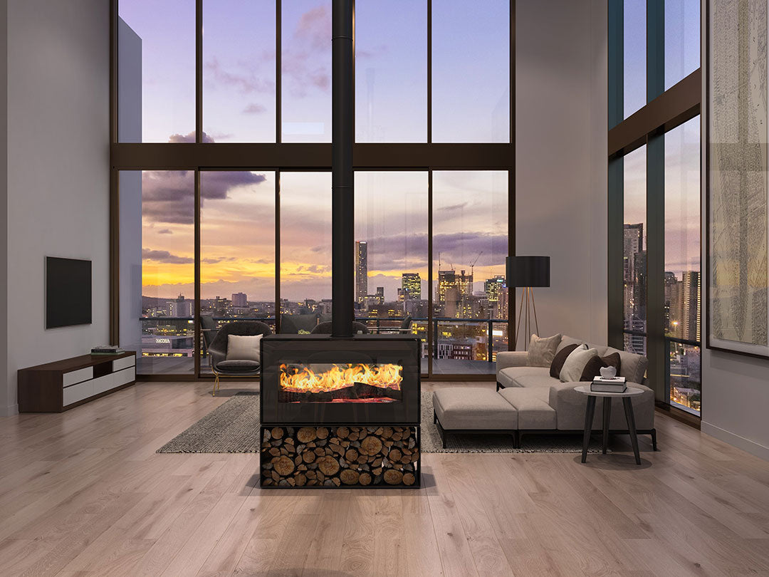 Visionline Taurus Double Sided Freestanding Wood Fire (9544259010835)