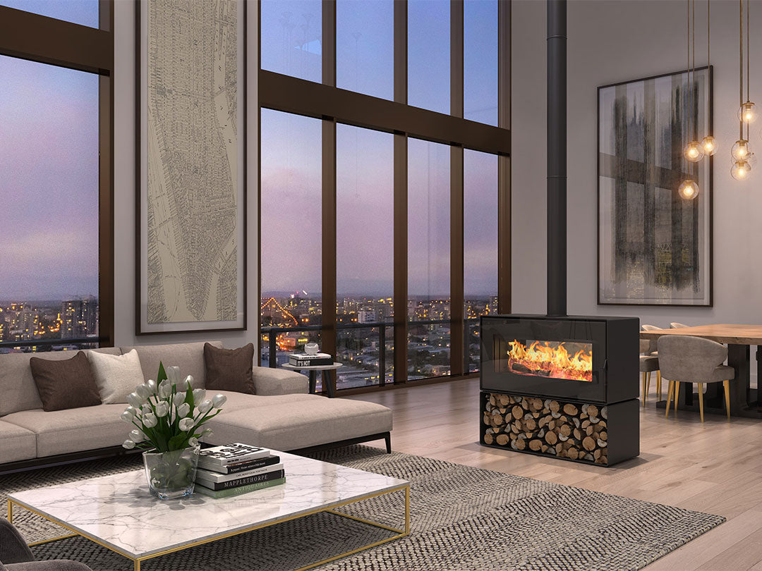 Visionline Taurus Double Sided Freestanding Wood Fire (9544259010835)