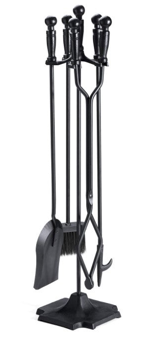 Heavy Duty Black 4 Piece Fireside Tool Set (4632049156185)
